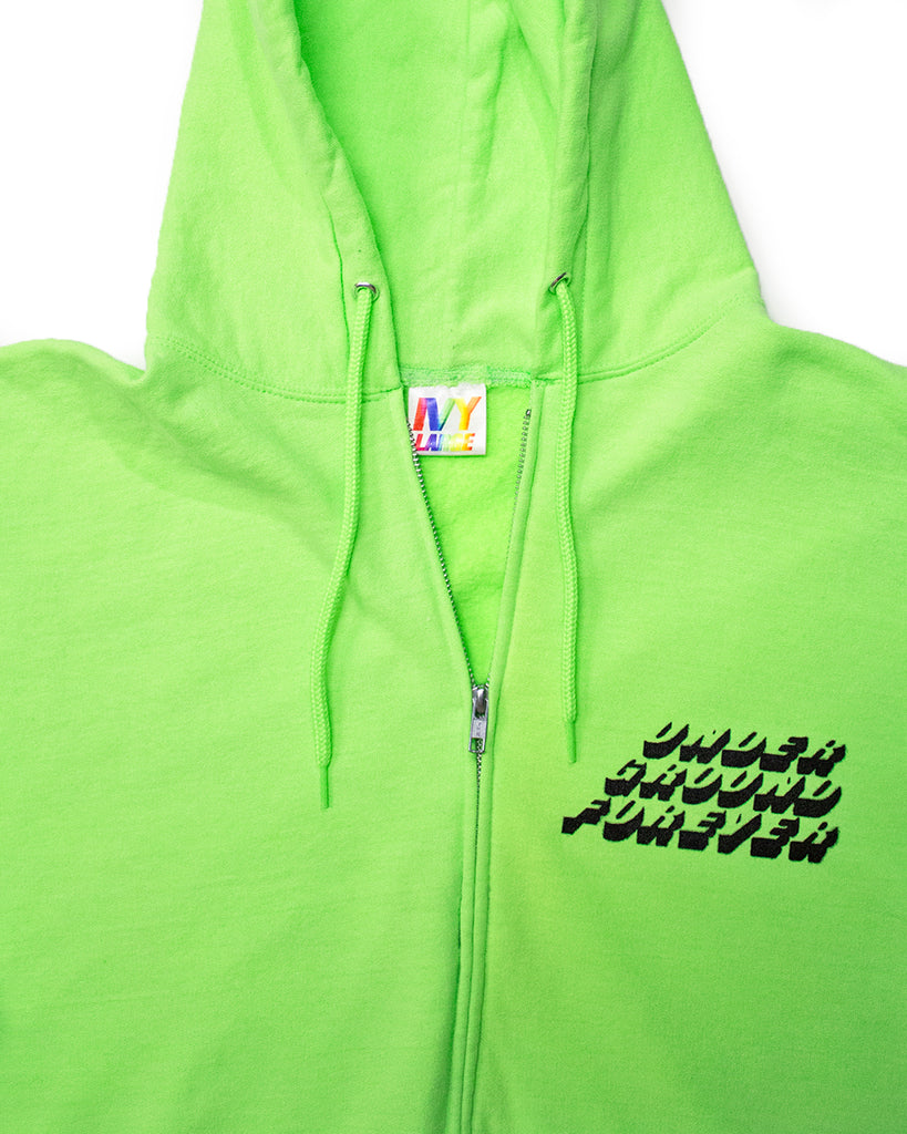 neon green zip up (large)