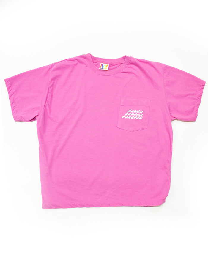 pink oversized pocket tee (large)